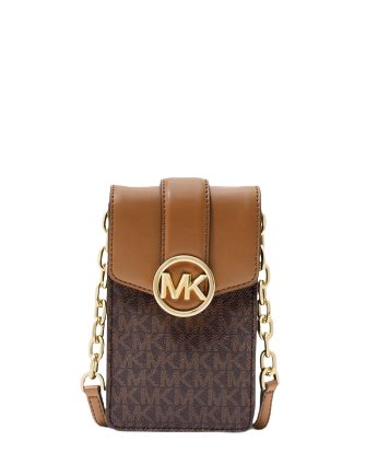 michael michael kors carmen small logo smartphone crossbody bag brown|Carmen Small Logo Smartphone Crossbody Bag.